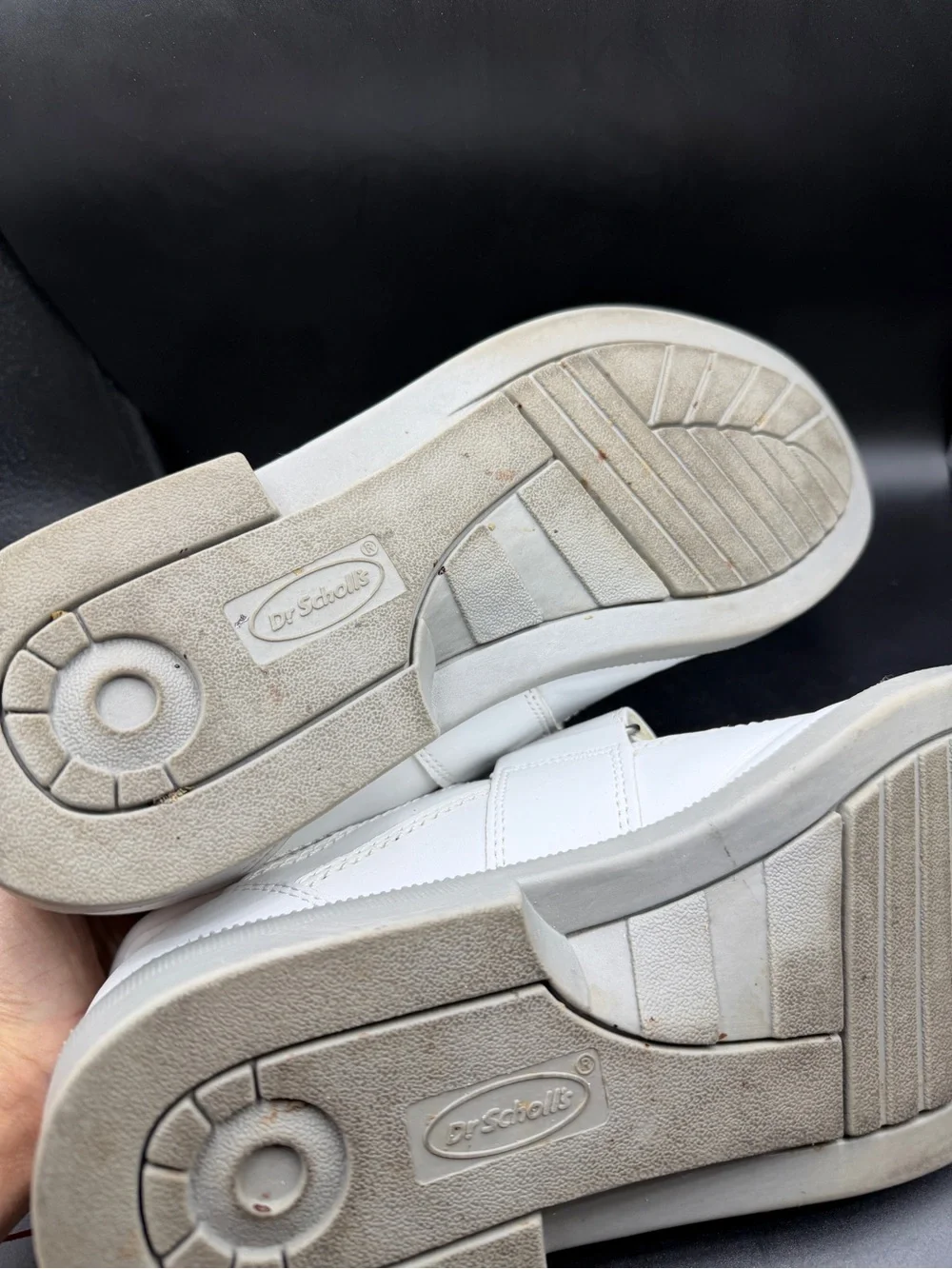 Men's White Leather Velcro Casual Shoes